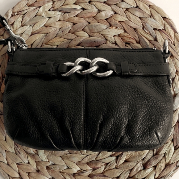 Coach Black Pebbled Leather Mini Purse/Wristlet - Picture 5 of 8